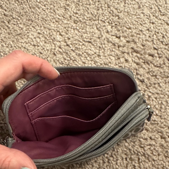 Coach Signature Pattern Gray Wristlet - Picture 2 of 4